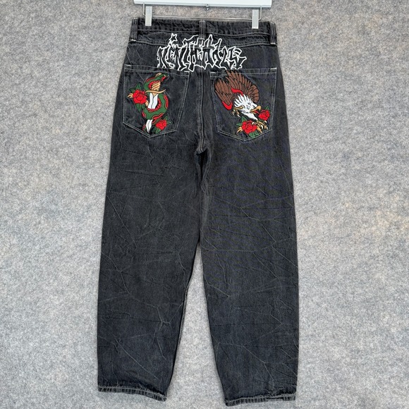 Ninth Hall Ambush Jeans Men 29 Embroidered Pockets Snake Eagle Baggy Denim Skate - Picture 12 of 16